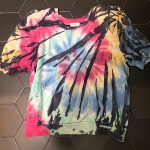 Anthropologie Tie-dye Short Sleeve Sweatshirt